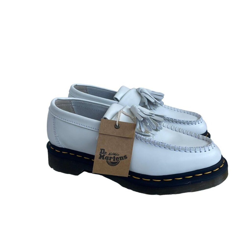 Dr. Martens Adrian White Tassel Loafers Smooth Leather Women’s SZ 6 / 37